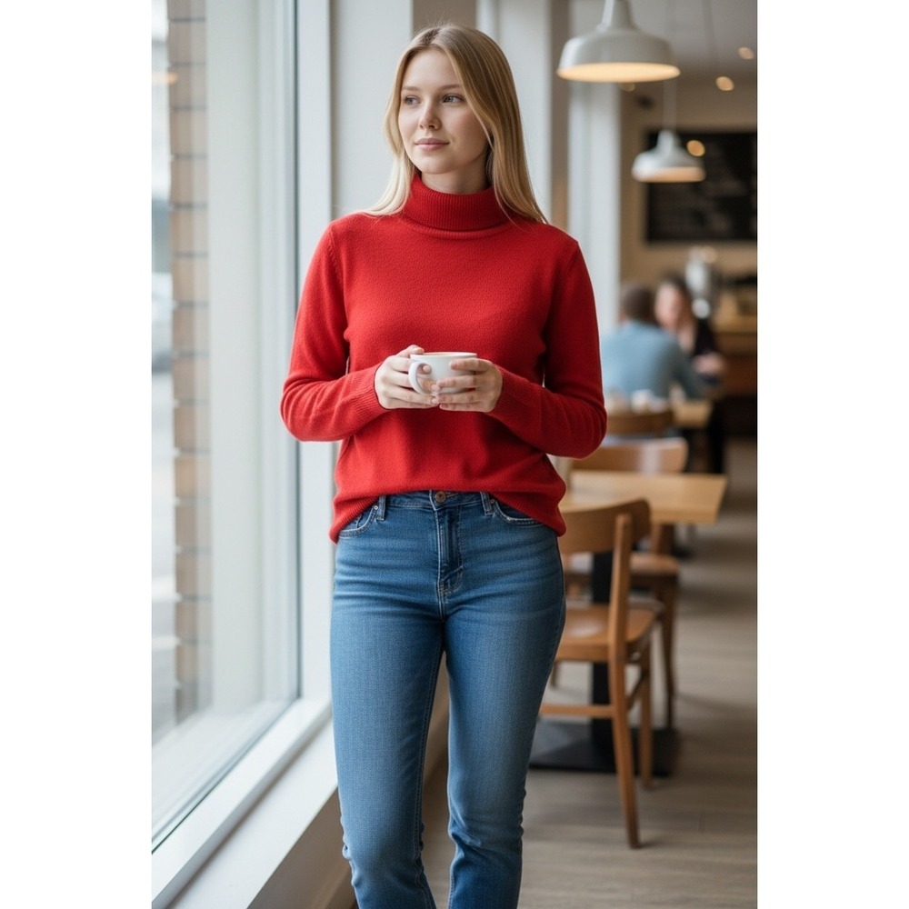 The Limited Women's‎ Red Turtleneck Sweater